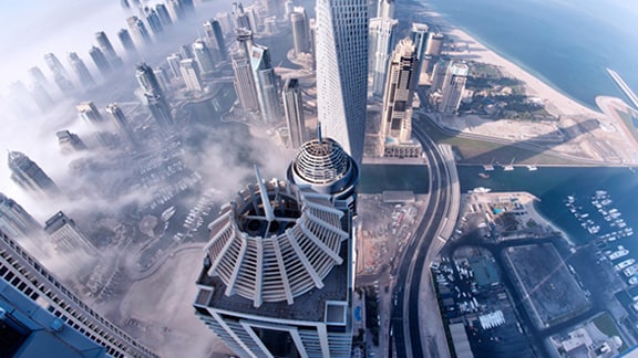 Aerial view of a modern city